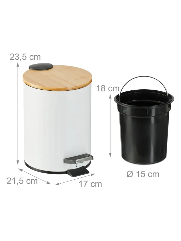 Mülleimer in Weiß - 3 l