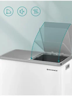 Mülleimer in Weiß - (B)59 x (H)62,4 x (T)36,5 cm