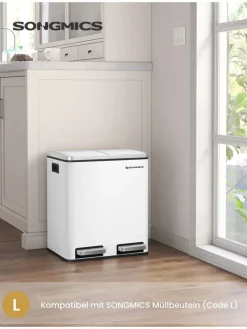 Mülleimer in Weiß - (B)41 x (H)44,5 x (T)27,5 cm