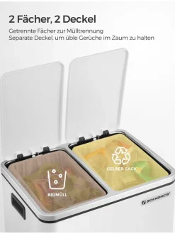 Mülleimer in Weiß - (B)41 x (H)44,5 x (T)27,5 cm