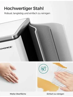 Mülleimer in Weiß/ Silber- (B)61 x (H)55,5 x (T)31,5 cm