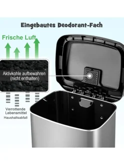 Mülleimer 50L in Silber