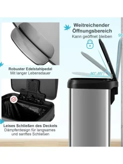 Mülleimer 50L in Silber