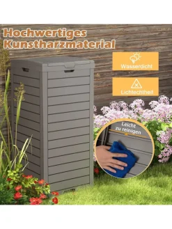 Mülleimer mit Deckel 141 L in Braun