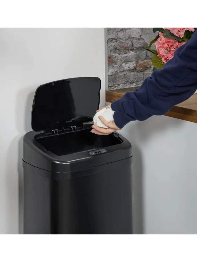 Mülleimer mit Sensor in Schwarz - 50 Liter