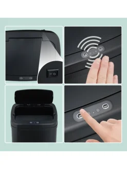 Mülleimer mit Sensor in Schwarz - 50 Liter