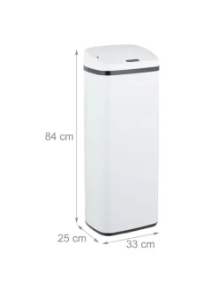 Mülleimer mit Sensor in Weiß - 50 Liter