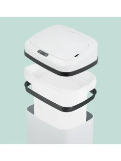 Mülleimer mit Sensor in Weiß - 50 Liter