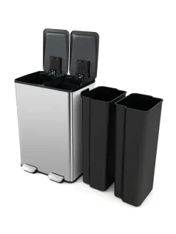 Mülleimer 2x30L in Silber