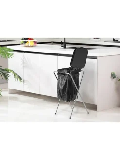 Müllsackständer in Schwarz - (B)38 x (H)75 cm