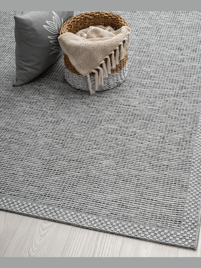 Moderner In-/Outdoor Teppich A in Grau