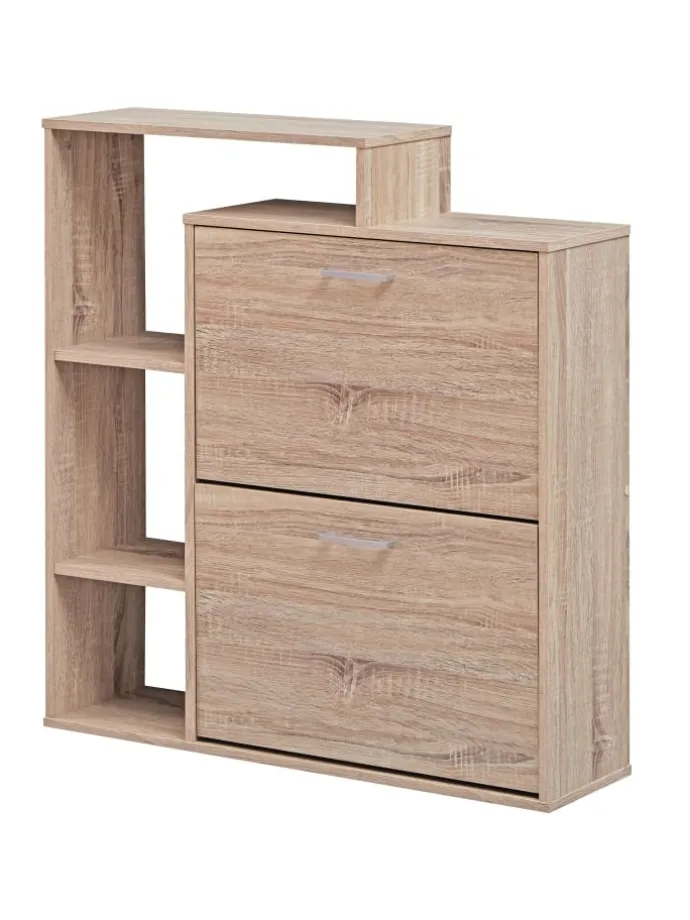 Moderner Schuhkipper MASSA Holz 2 Fächer Eiche 12 Paar Schuhe