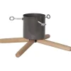 Moderner Weihnachtsbaumständer ,Granig' aus Metall und Holz, grau-natu