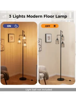 Moderne Stehlampe 169cm in Schwarz