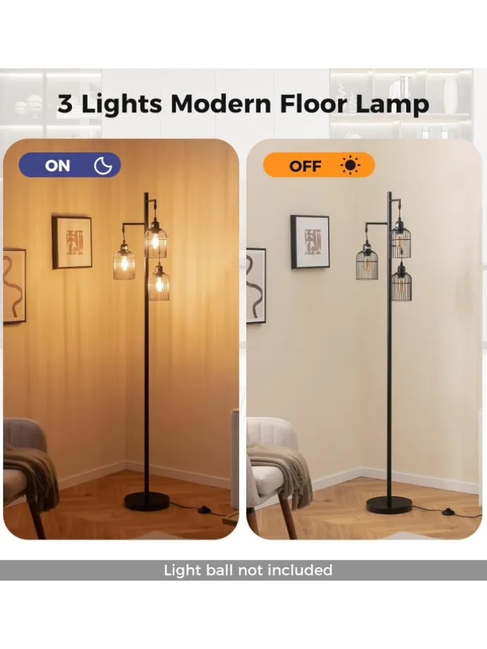 Moderne Stehlampe 169cm in Schwarz