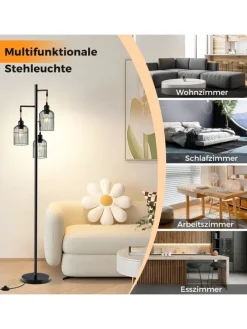 Moderne Stehlampe 169cm in Schwarz