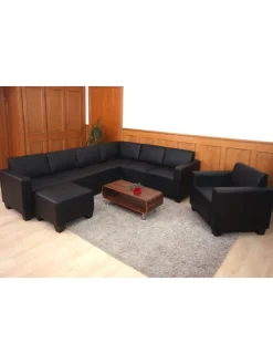 Modular Sofa-System 6-2 Moncalieri, Schwarz