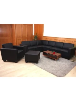 Modular Sofa-System 6-2 Moncalieri, Schwarz