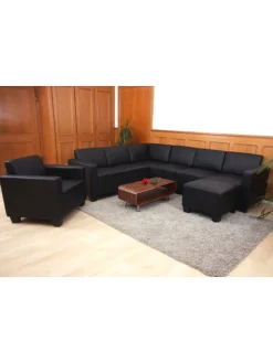 Modular Sofa-System 6-2 Moncalieri, Schwarz