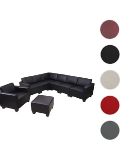 Modular Sofa-System 6-2 Moncalieri, Schwarz