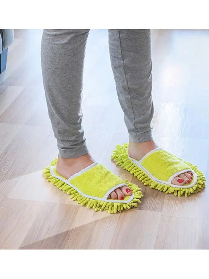 Mopp-Pantoffeln in Limette - (B)27 x (H)4 x (T)11 cm