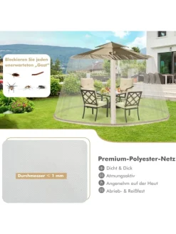 Moskitonetz für 2,5-3m Pavillon in Beige