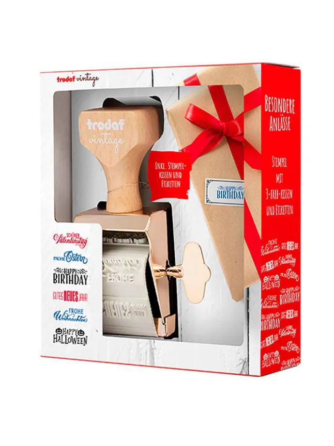 Motiv-Stempel "Vintage - Besondere Anläße" in Gold/ Natur