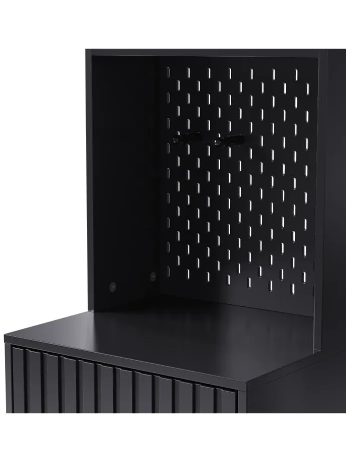 Multifunktionale Schuhschrank mit Bank und Stauraum in Schwarz