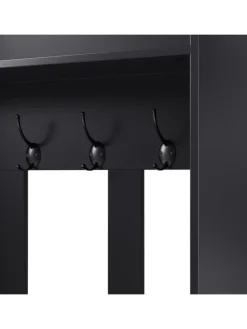 Multifunktionale Schuhschrank mit Bank und Stauraum in Schwarz