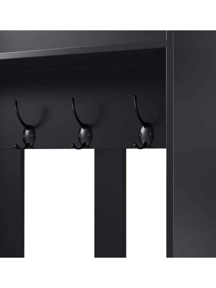 Multifunktionale Schuhschrank mit Bank und Stauraum in Schwarz