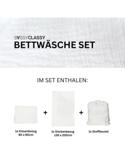 Musselin Bettwäsche in Weiß