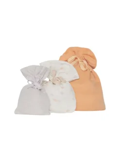 Musselin Geschenksäcke 3er Set 'flowers' in multicolored