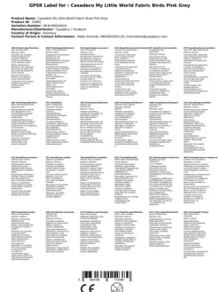 My Little World Stoff Vögelchen rosa grau