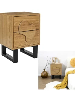 Nachttisch ''Calypso'' in Hellbraun - (B)40 x (H)55 x (T)35 cm