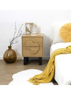 Nachttisch ''Calypso'' in Hellbraun - (B)40 x (H)55 x (T)35 cm