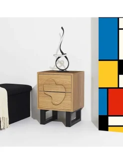 Nachttisch ''Calypso'' in Hellbraun - (B)40 x (H)55 x (T)35 cm