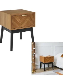 Nachttisch ''Felix'' in Hellbraun - (B)40 x (H)50 x (T)40 cm