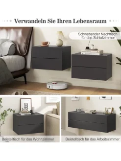 Nachttisch hängend in Grau