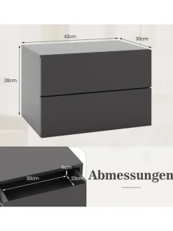 Nachttisch hängend in Grau