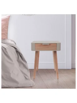 Nachttisch in Taupe - (B)35 x (H)48 x (T)35 cm