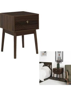 Nachttisch "Tiffany" in Braun - (B)40 x (H)55 x (T)40 cm