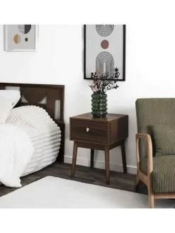 Nachttisch "Tiffany" in Braun - (B)40 x (H)55 x (T)40 cm