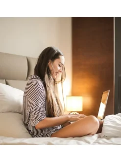 Nachttischlampe in Kupfer - (H)28 x Ø 18 cm