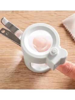 Nagelknipser in Grau/ Weiß - (H)10,5 x Ø 8,2 cm