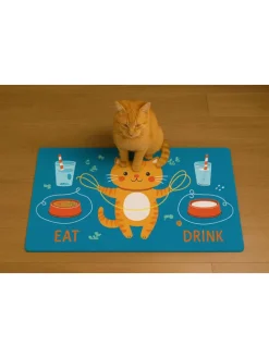 Napfunterlage in Blau - (L)40 x (B)70 cm