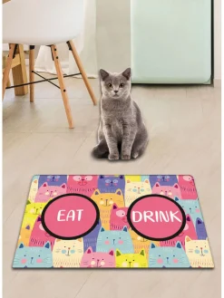 Napfunterlage in Pink/ Bunt - (L)40 x (B)60 cm