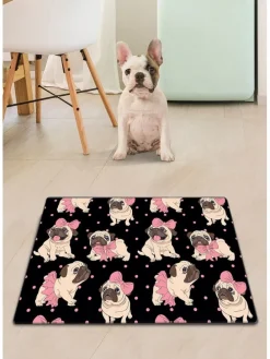 Napfunterlage in Schwarz/ Rosa/ Beige - (L)40 x (B)60 cm