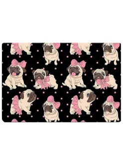 Napfunterlage in Schwarz/ Rosa/ Beige - (L)40 x (B)60 cm