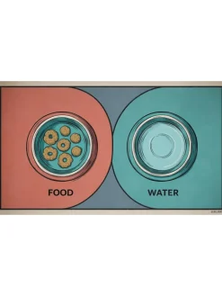 Napfunterlage in Türkis/ Orange - (L)40 x (B)70 cm