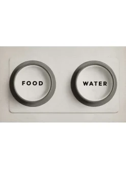 Napfunterlage in Weiß/ Schwarz - (L)40 x (B)70 cm